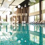 Luxury indoor swimming pool in a modern hotel. Spa and treatment