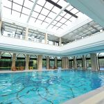 view of an indoor pool at a hotel