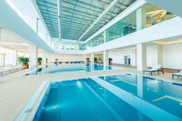 Indoor swimming pool in healthy concept